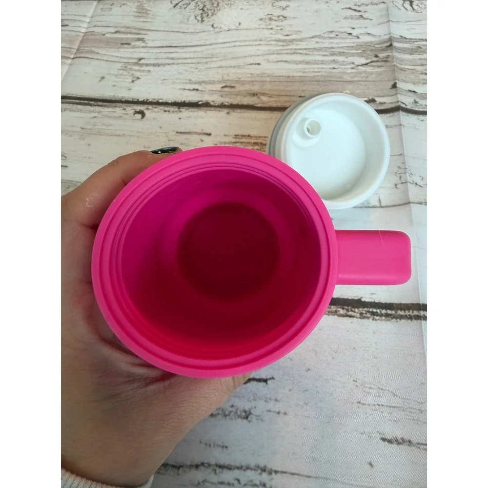 Infantino Silicone Toddler Tumbler with Handle and Straw Hot Pink 0985